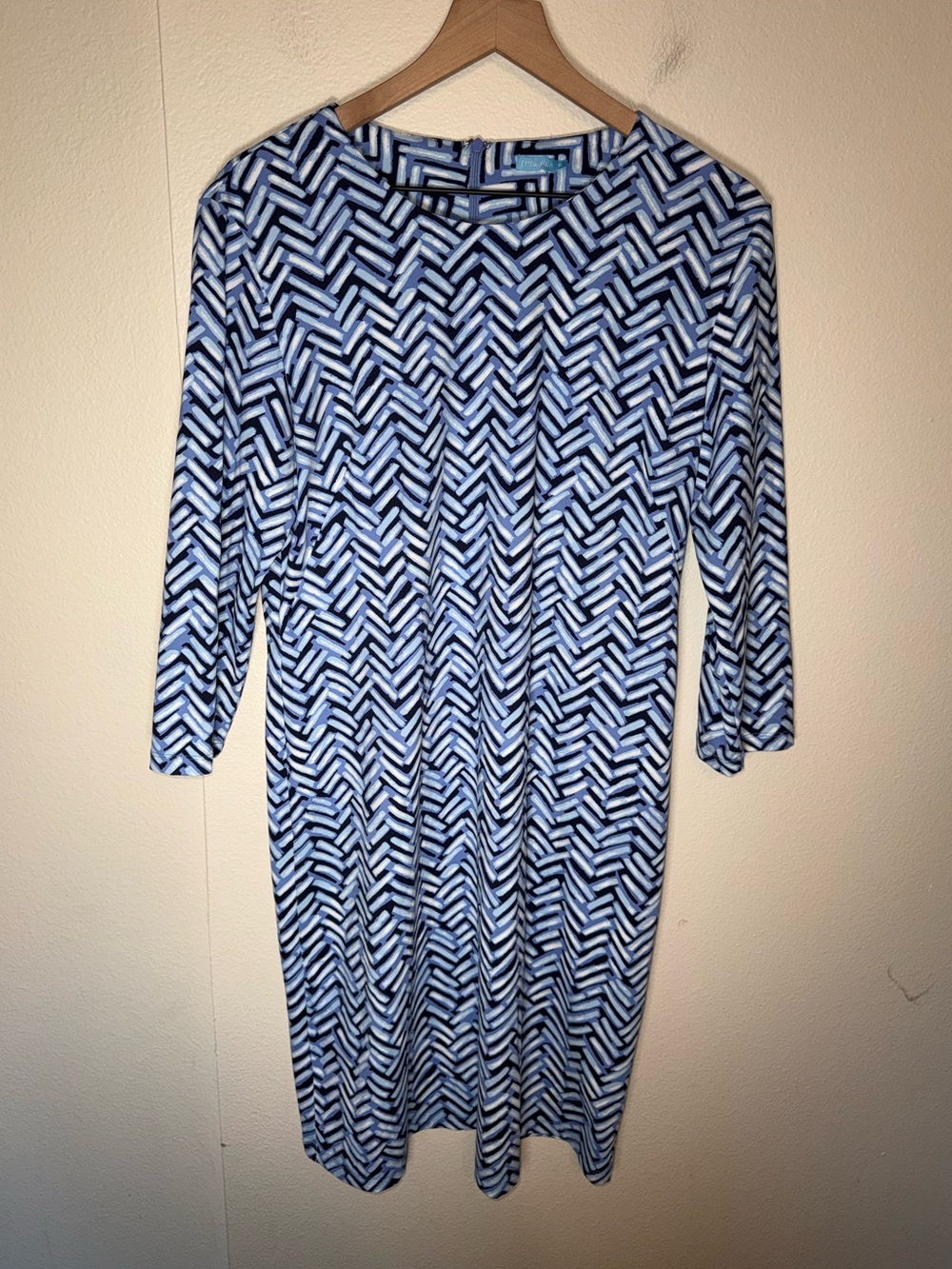 J.MCLAUGHLIN designer monochrome cocktail to workwear pattern body con dress XL